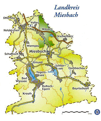 Karte des Landkreis Miesbach